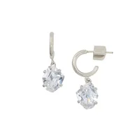 Treasure Trove Goldplated & Cubic Zirconia Huggie Drop Earrings