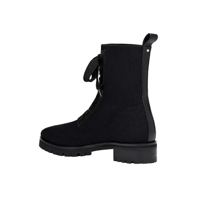 Kate Spade New York Merigue Ribbed Knit Combat Boots | Metropolis at  Metrotown