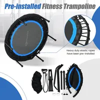 40'' Foldable Trampoline Fitness Rebounder W/resistance Bands Adjustable Home