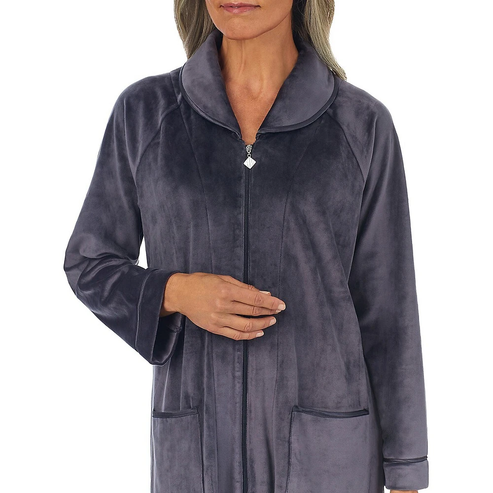 Velour Ballet Long-Sleeve Zip Robe