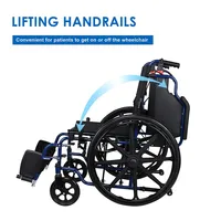 Foldable Lightweight Wheelchair With Swing Away Footrests With 23.6" Rear Wheel