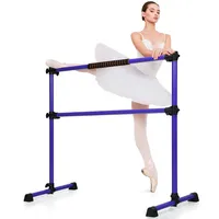 Costway 4' Portable Double Freestanding Ballet Barre Stretch Dance Bar Adjustable