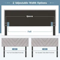 Linen Fabric Upholstered Headboard Rectangular Headboard W/ Solid Wood Legs