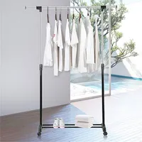 Expandable Garment Rack, Adjustable Rolling Clothes Rack Clothing Organizer Shelf With Wheels