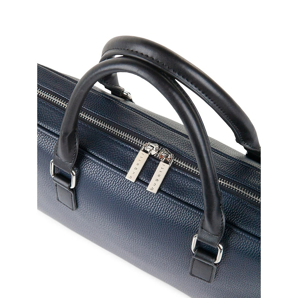 Contrast Vegan Leather Briefcase