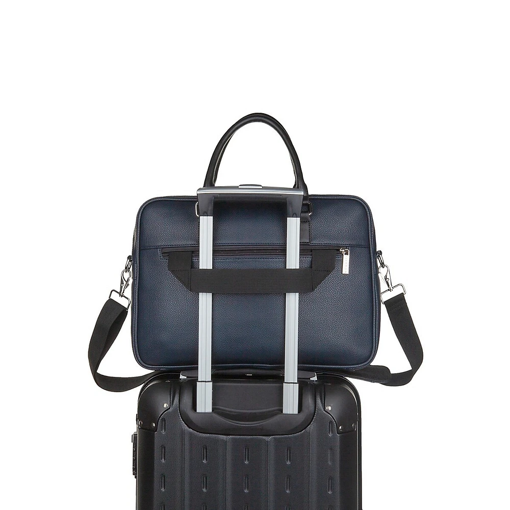 Contrast Vegan Leather Briefcase