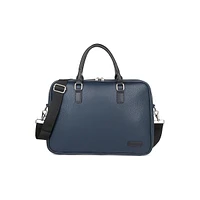 Contrast Vegan Leather Briefcase