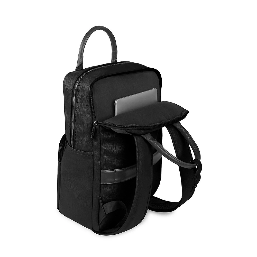 Contrast Vegan Leather Backpack