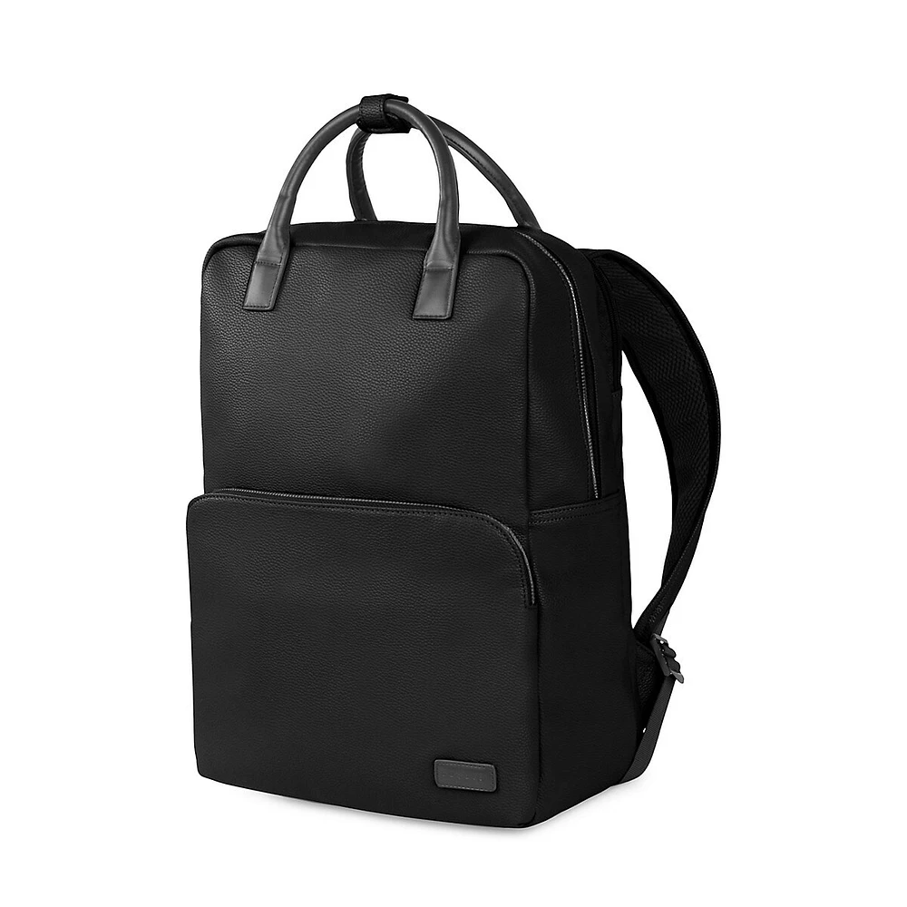 Contrast Vegan Leather Backpack