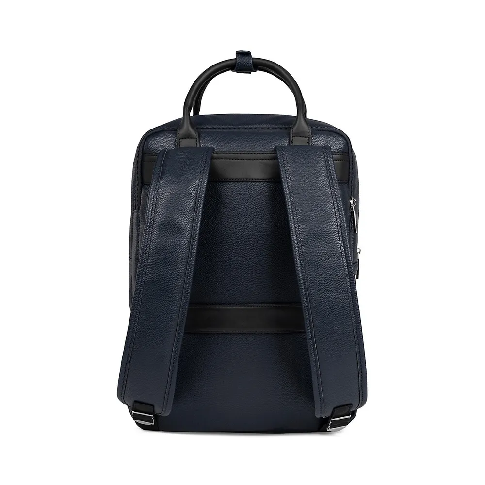 Contrast Vegan Leather Backpack