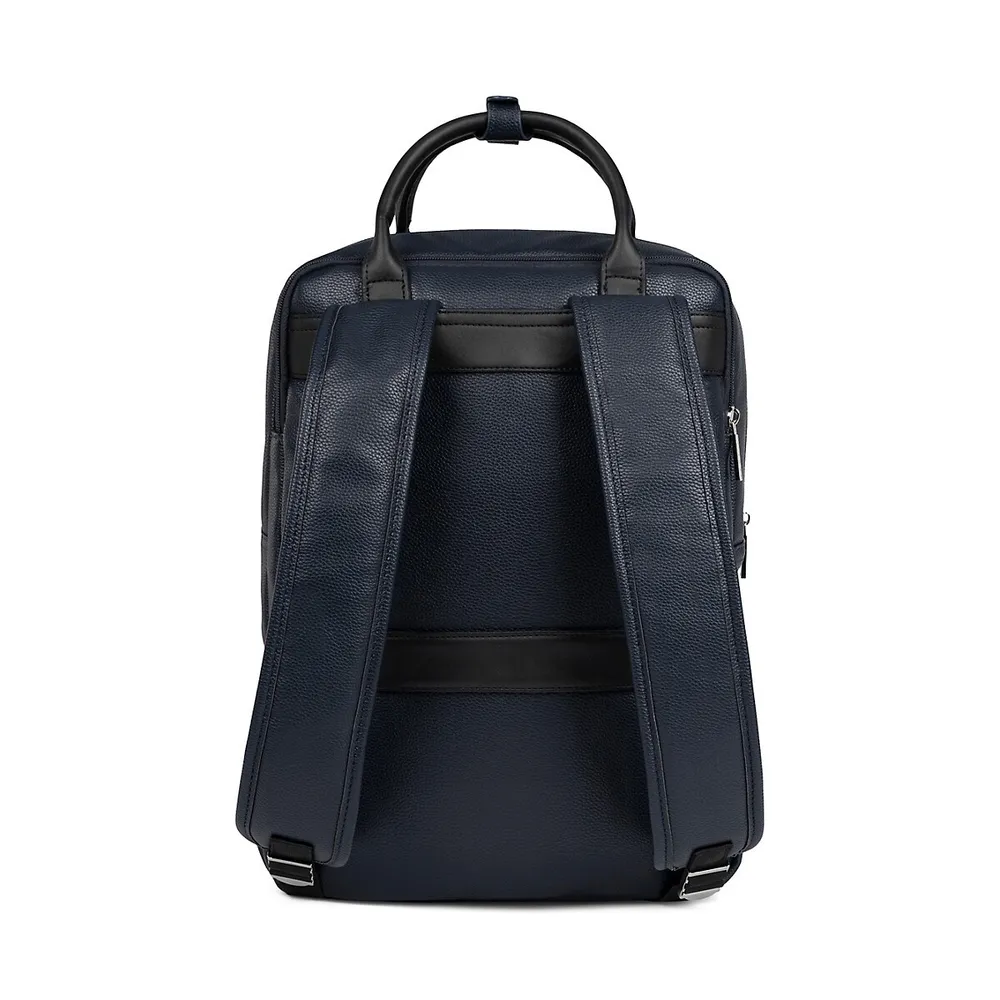 Contrast Vegan Leather Backpack