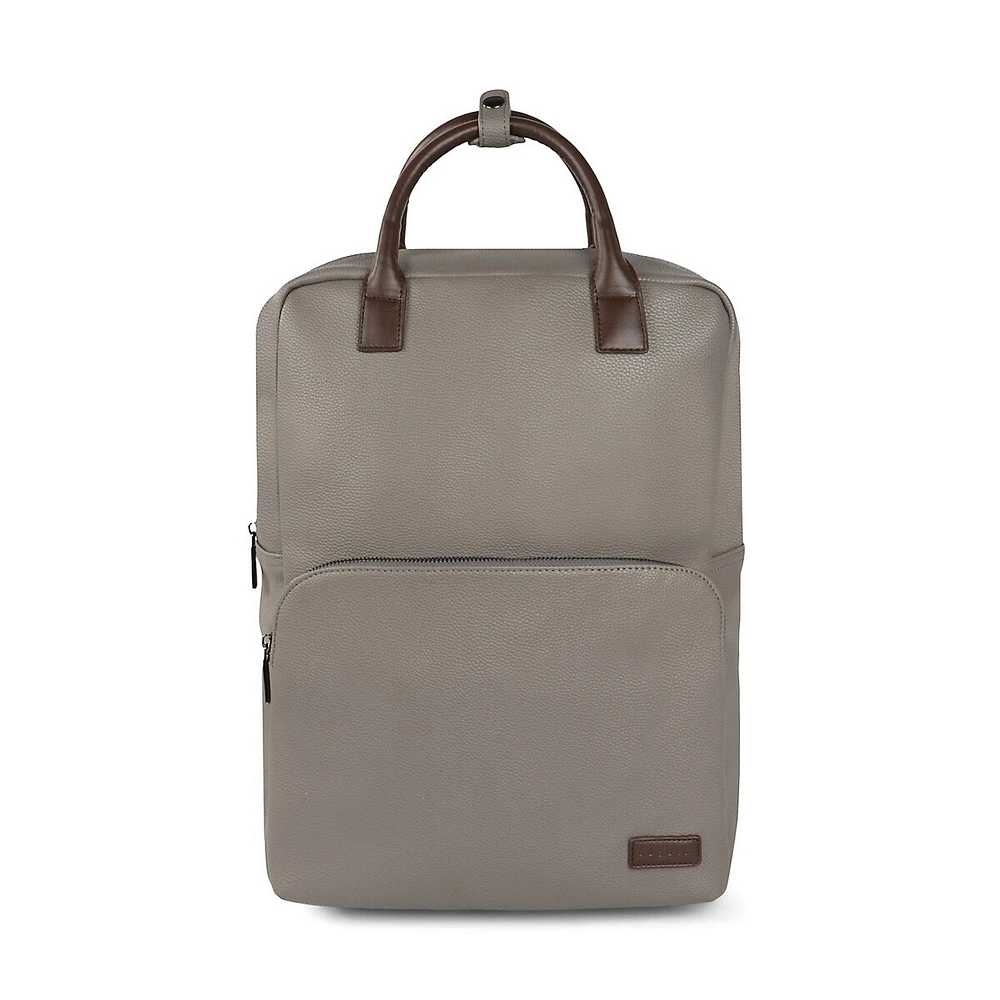 Contrast Vegan Leather Backpack