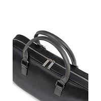 Contrast Vegan Leather Briefcase