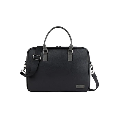 Contrast Vegan Leather Briefcase