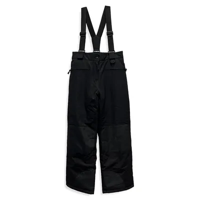 Girl's Removable-Suspenders Snow Pants