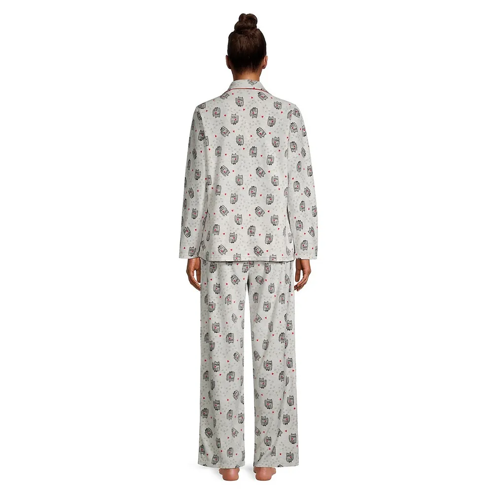 Me & You 2-Piece Notch Collar Top Pants Pyjama Set
