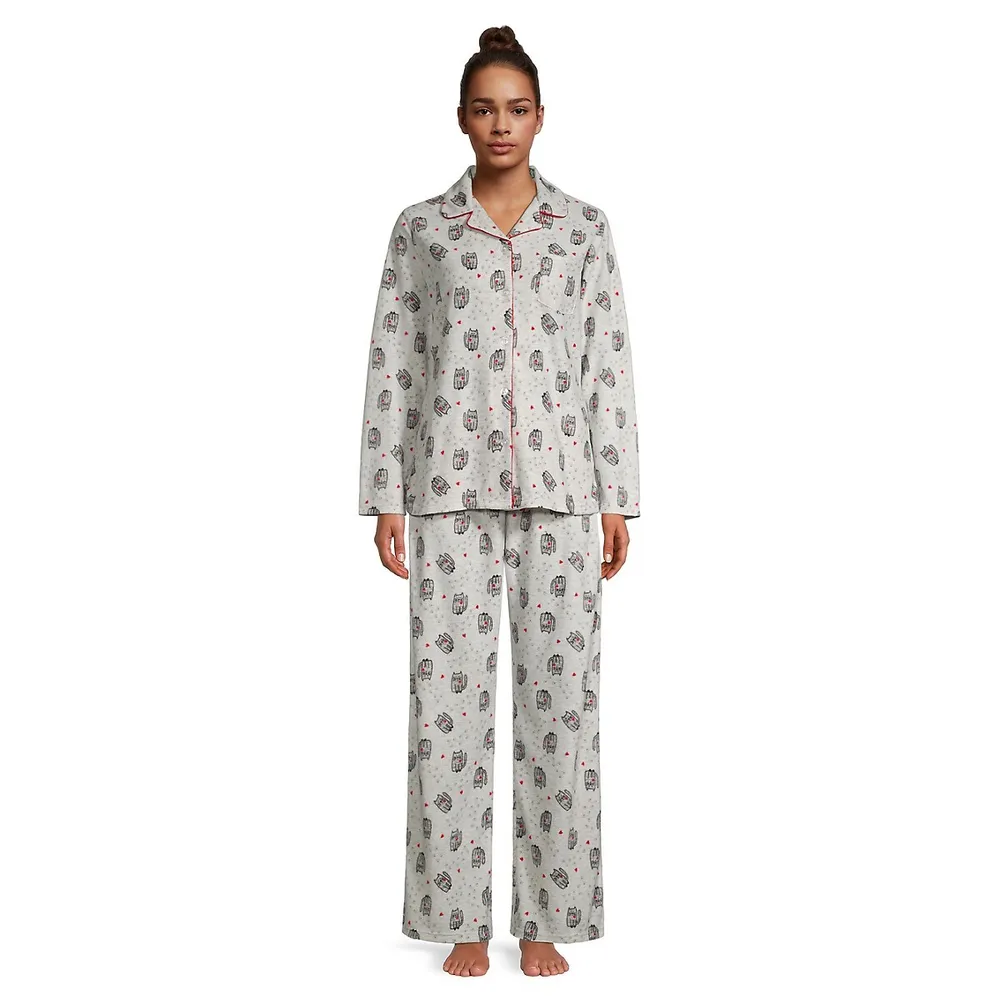 Me & You 2-Piece Notch Collar Top Pants Pyjama Set