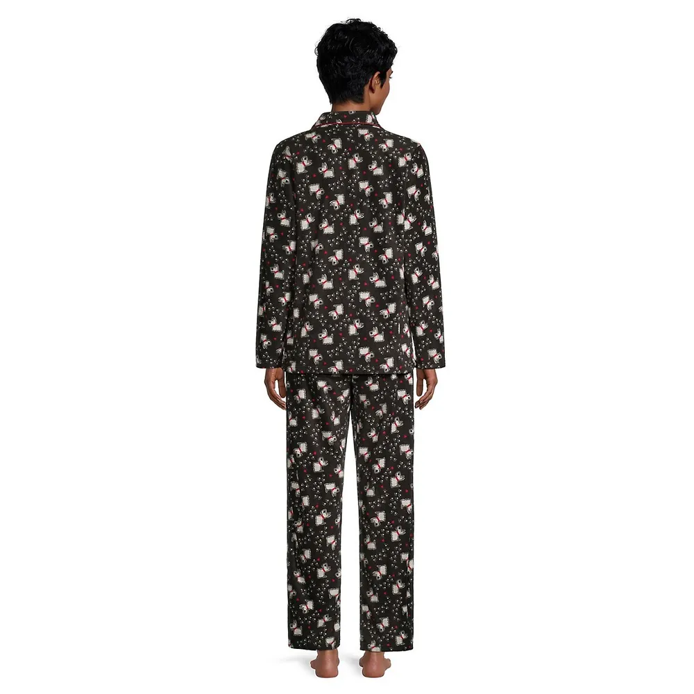 Me & You 2-Piece Notch Collar Top Pants Pyjama Set