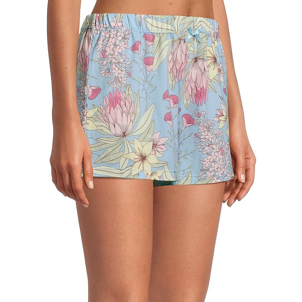 Two-Piece Evening Breeze Floral-Print Top & Shorts Set