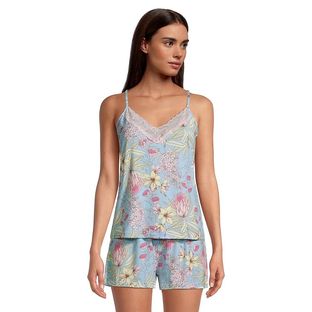 Two-Piece Evening Breeze Floral-Print Top & Shorts Set