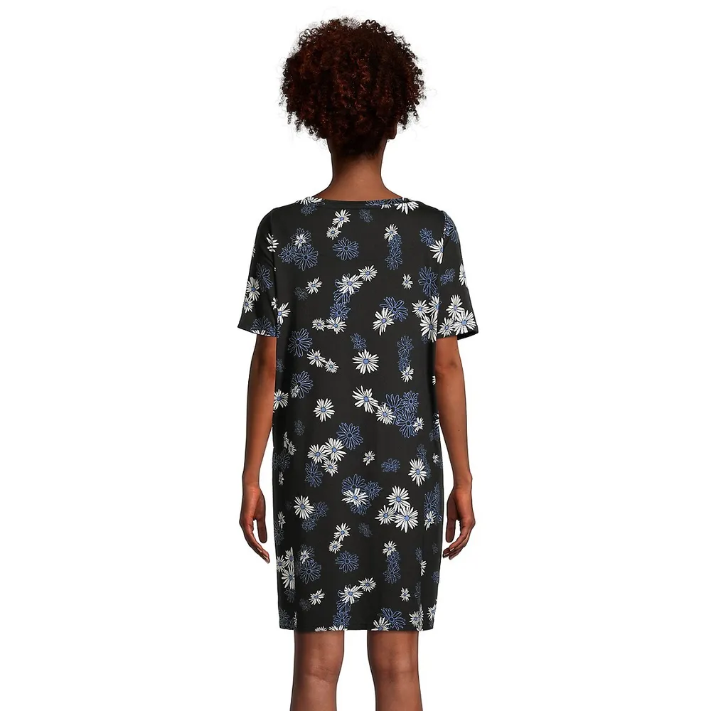 Midnight Blooms Short-Sleeve Sleepshirt