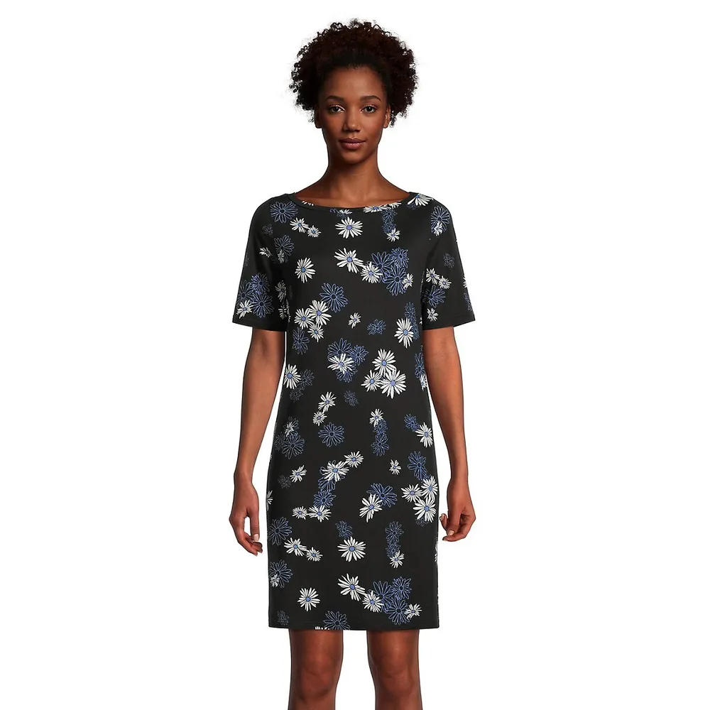 Midnight Blooms Short-Sleeve Sleepshirt