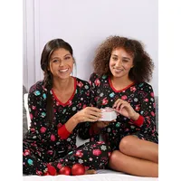 Love & Joy Holiday-Print Long-Sleeve Sleepshirt