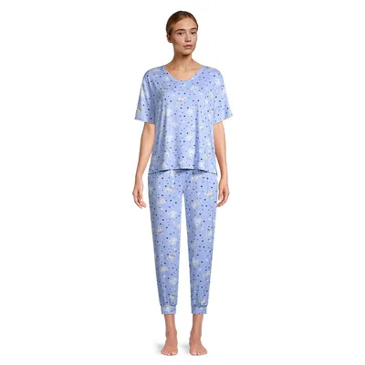 2-Piece Love You T-Shirt and Capri Joggers Pyjama Set
