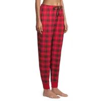 2-Piece Holiday-Plaid Long-Sleeve Top & Jogger Pyjama Set