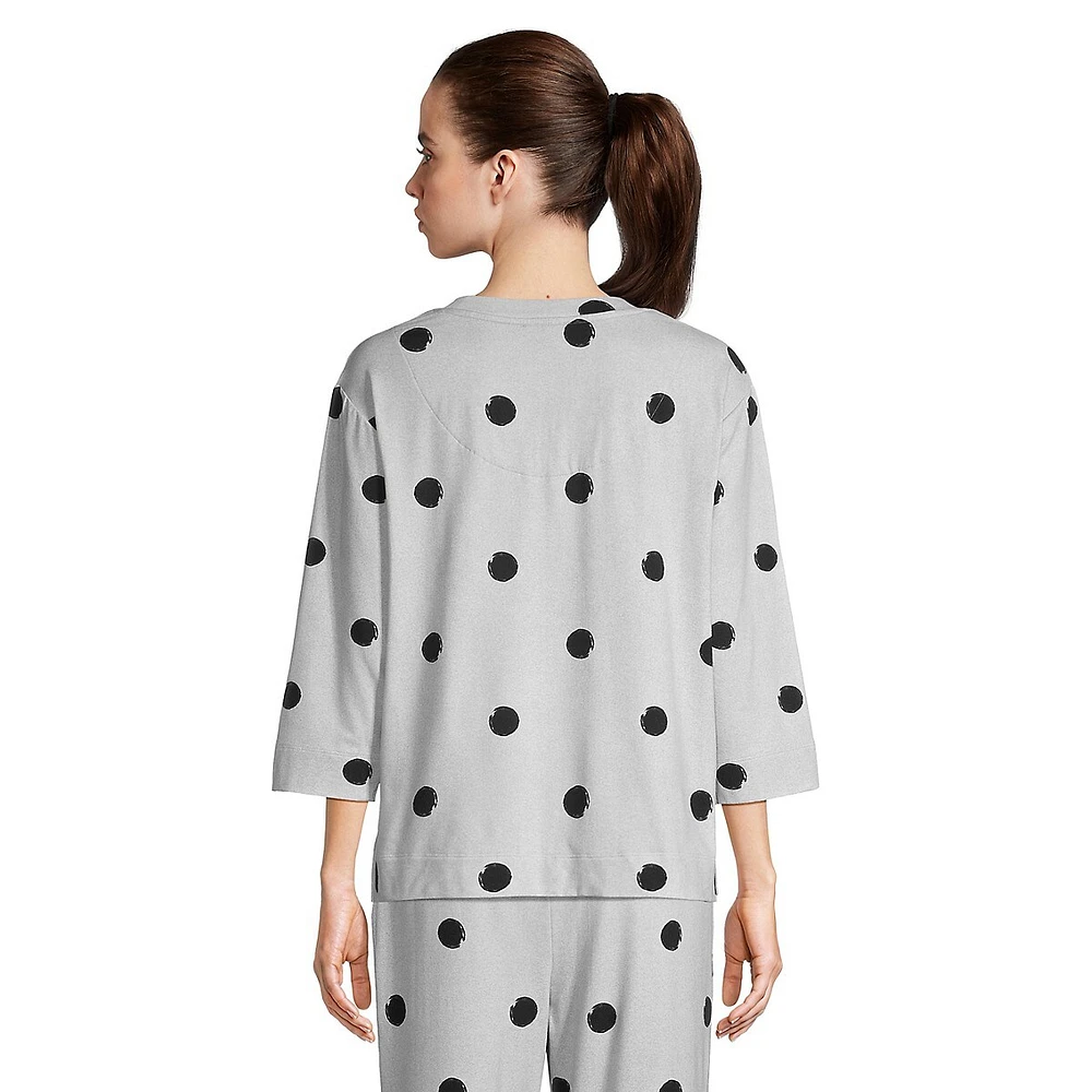 Abstractable Polka Dot-Print Lounge Top