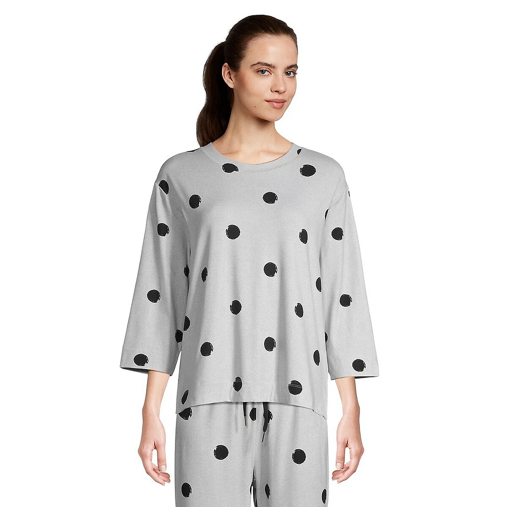 Abstractable Polka Dot-Print Lounge Top