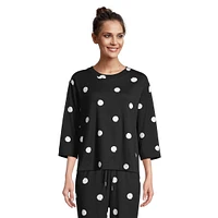 Abstractable Polka Dot-Print Lounge Top