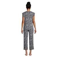 2-Piece Cute-Print Tank Top & Capri Pants Sleep Set