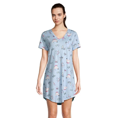 Cute-Print Short Sleeve Sleepshirt