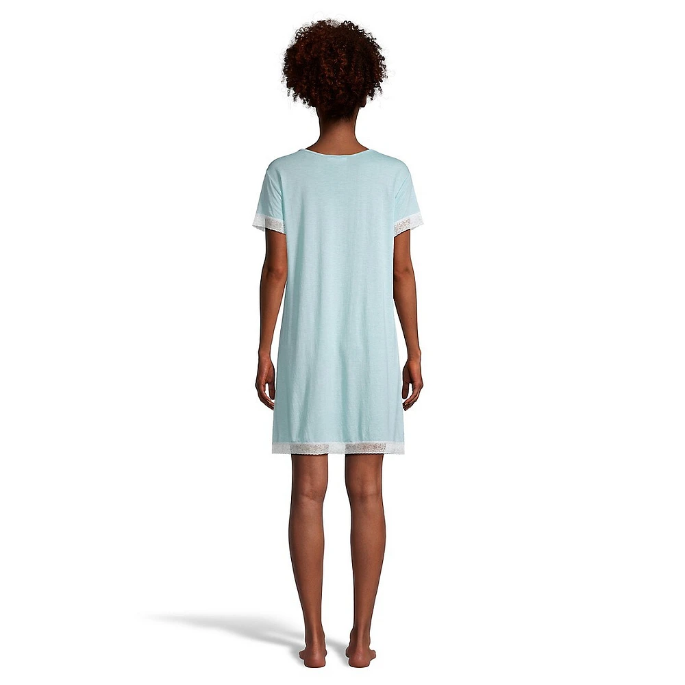 Lace-Trim Short-Sleeve Sleepshirt