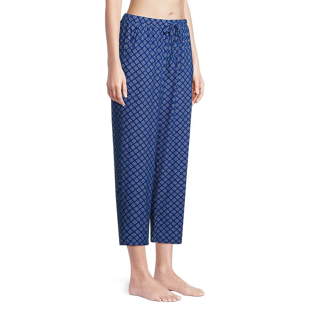 2-Piece Printed T-Shirt & Capri Pants Pyjama Set