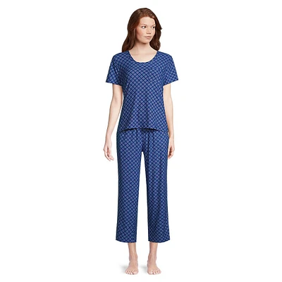 2-Piece Printed T-Shirt & Capri Pants Pyjama Set