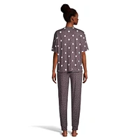 Dots Fever 2-Piece V-Neck Top & Jogger Pyjama Set