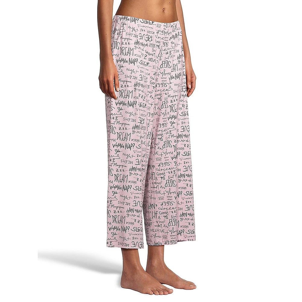 Ensemble 2 pièces chemise à manches courtes et col cranté pyjama Capri