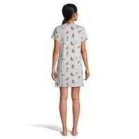 Printed Short-Sleeve Sleepshirt