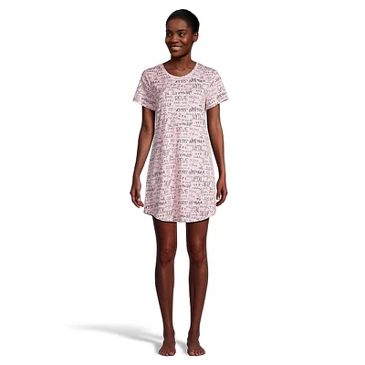 Chemise de nuit imprimée à manches courtes