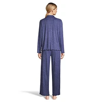 Ensemble 2 pièces chemise à col cranté et pantalon bordure en laitue