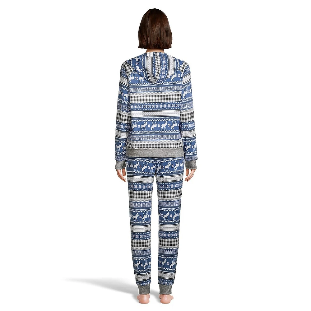 2-Piece Knit Hoodie & Jogger Pyjama Set