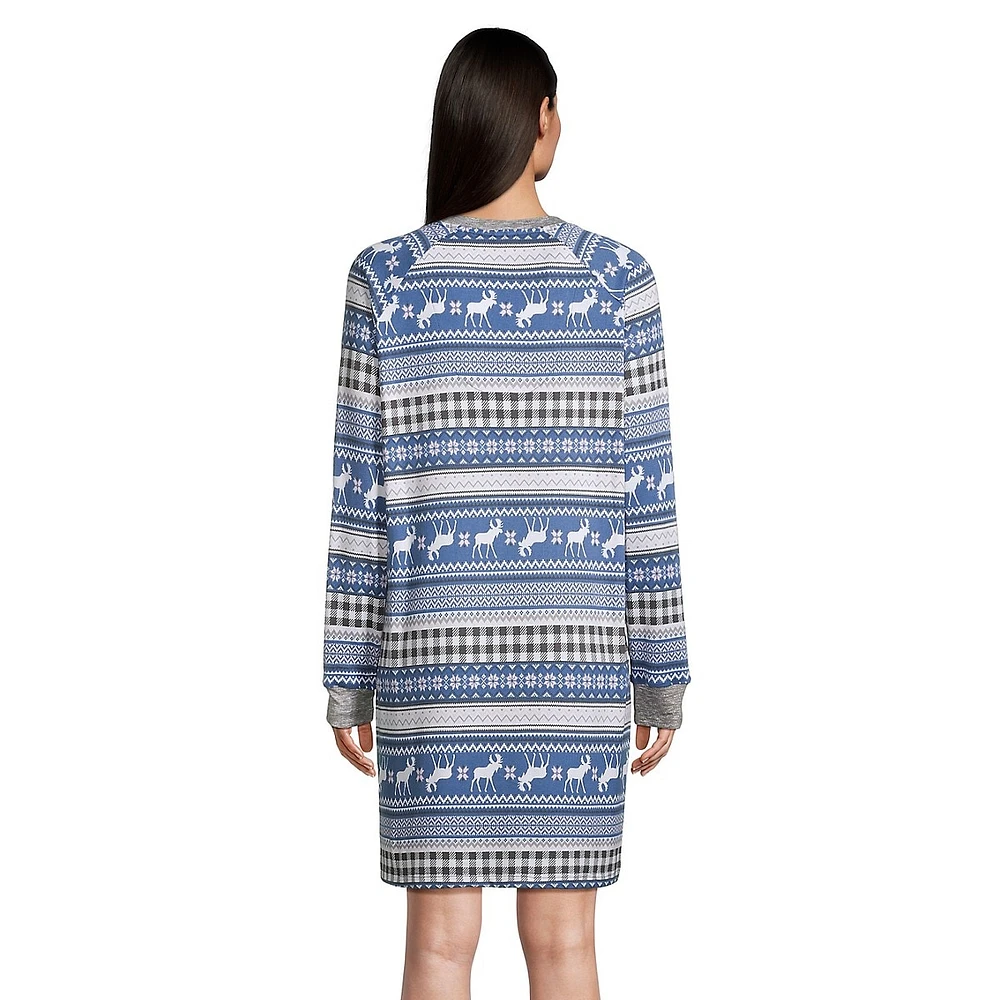 Sweater-Knit Sleepshirt With Pockets