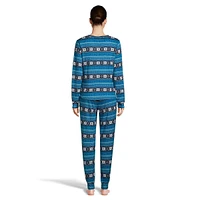 Holiday-Print 2-Piece Knit Henley Top & Jogger Pyjama Set