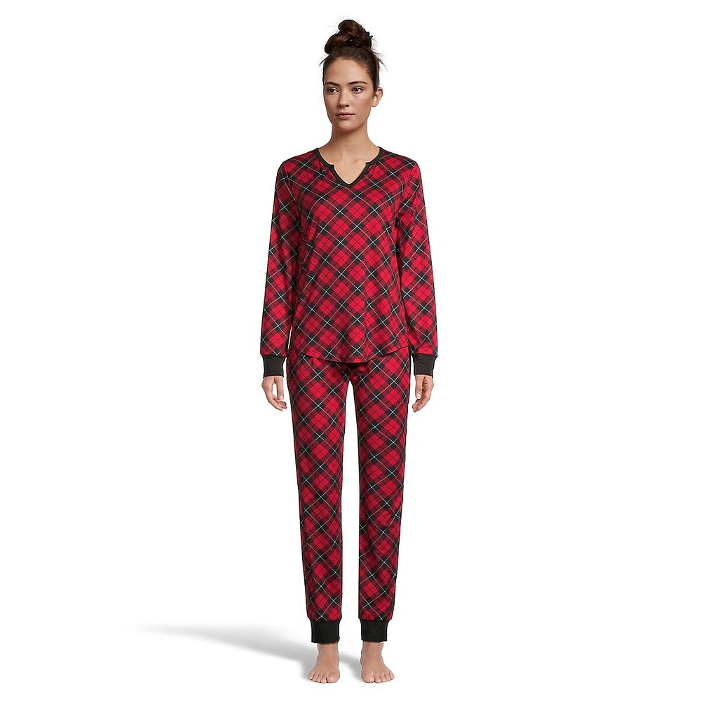 2-Piece Peached Jersey Jogger Pyjama Set