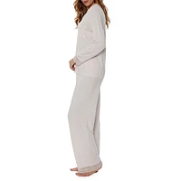 2-Piece Bamboo Lace-Trim Pyjamas Set