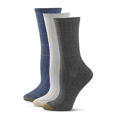 3-Pair Ultra Soft Verona Crew Socks