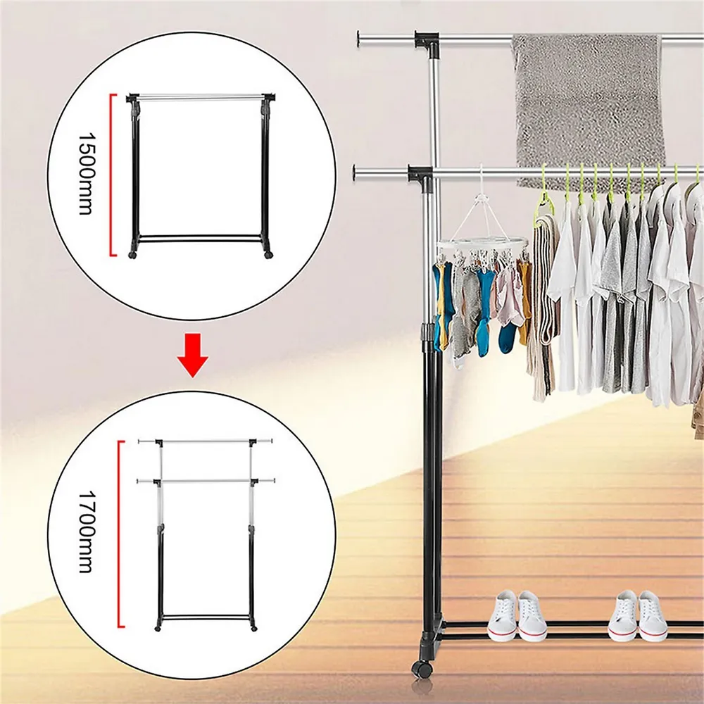 Sortwise Clothes Rack, Expandable Garment Rack Rolling Clothing Organizer Shelf Other