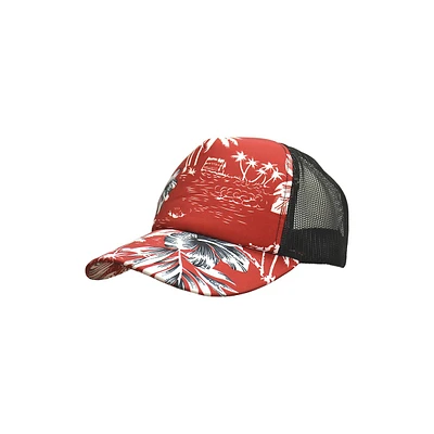 Adjustable 5-Panel Hawaiian-Print Baseball Cap